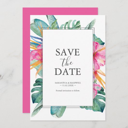 Bestemming Bruiloft Bewaar de datum Uitnodigingen (Voorkant / Achterkant)