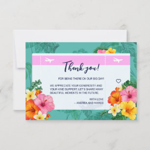 Bestemming Bruiloft Boarding Pass Dank u kaart