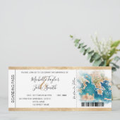 Bestemming Bruiloft Boarding Pass Griekenland Kaart (Staand voorkant)