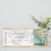 Bestemming Bruiloft Boarding Pass Italië Kaart (Staand voorkant)