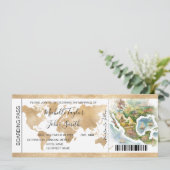 Bestemming Bruiloft Boarding Pass Mexico Kaart (Staand voorkant)