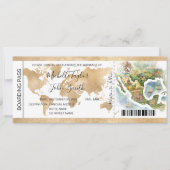 Bestemming Bruiloft Boarding Pass Mexico Kaart (Voorkant)
