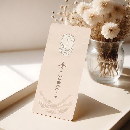 Bestemming Bruiloft Boarding Pass Ticket QR Code Kaart