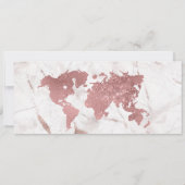 Bestemming Bruiloft Boarding Pass Ticket Roos Gold Kaart (Achterkant)