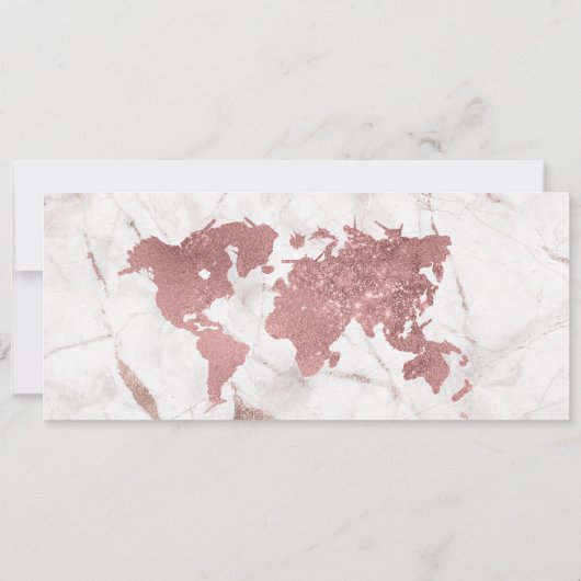 Bestemming Bruiloft Boarding Pass Ticket Roos Gold Kaart (Achterkant)