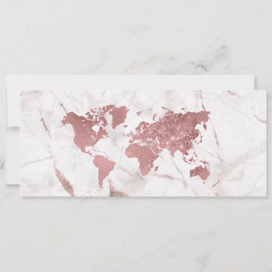 Bestemming Bruiloft Boarding Pass Ticket Roos Gold Kaart (Achterkant)