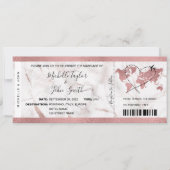 Bestemming Bruiloft Boarding Pass Ticket Roos Gold Kaart (Voorkant)