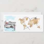 Bestemming Bruiloft Boarding Pass Venetië Italië Kaart (Achterkant)