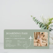 Bestemming Bruiloft Boarding Pass Vliegticket (Staand voorkant)