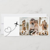 Bestemming Bruiloft Boarding Pass Vliegticket (Achterkant)
