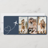 Bestemming Bruiloft Boarding Pass Vliegticket (Achterkant)