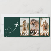 Bestemming Bruiloft Boarding Pass Vliegticket (Achterkant)