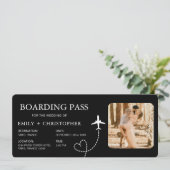Bestemming Bruiloft Boarding Pass Vliegticket (Staand voorkant)