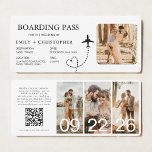 Bestemming Bruiloft Boarding Pass Vliegticket<br><div class="desc">Verhoog uw bestemming bruiloft aankondigingen met onze betoverende Boarding Pass Plane Ticket Save the Date Uitnodigingen. Deze unieke uitnodigingen zijn gemaakt met nauwgezette aandacht voor detail en leggen de essentie van avontuur en romance vast. Elke uitnodiging is ontworpen om te lijken op een echte instapkaart, compleet met gepersonaliseerde details zoals...</div>