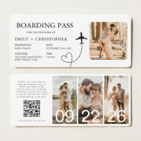 Bestemming Bruiloft Boarding Pass Vliegticket