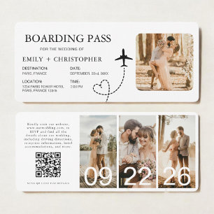 Bestemming Bruiloft Boarding Pass Vliegticket