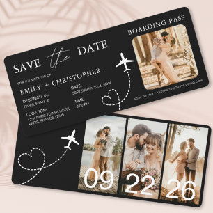 Bestemming Bruiloft Boarding Pass Vliegticket