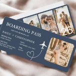 Bestemming Bruiloft Boarding Pass Vliegticket<br><div class="desc">Verhoog uw bestemming bruiloft aankondigingen met onze betoverende Boarding Pass Plane Ticket Save the Date Uitnodigingen. Deze unieke uitnodigingen zijn gemaakt met nauwgezette aandacht voor detail en leggen de essentie van avontuur en romance vast. Elke uitnodiging is ontworpen om te lijken op een echte instapkaart, compleet met gepersonaliseerde details zoals...</div>