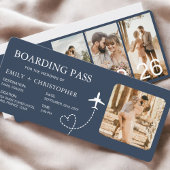 Bestemming Bruiloft Boarding Pass Vliegticket