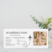 Bestemming Bruiloft Boarding Pass Vliegticket (Staand voorkant)