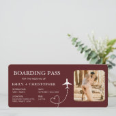 Bestemming Bruiloft Boarding Pass Vliegticket (Staand voorkant)