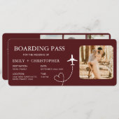 Bestemming Bruiloft Boarding Pass Vliegticket (Voorkant / Achterkant)