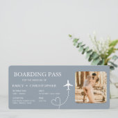 Bestemming Bruiloft Boarding Pass Vliegticket (Staand voorkant)