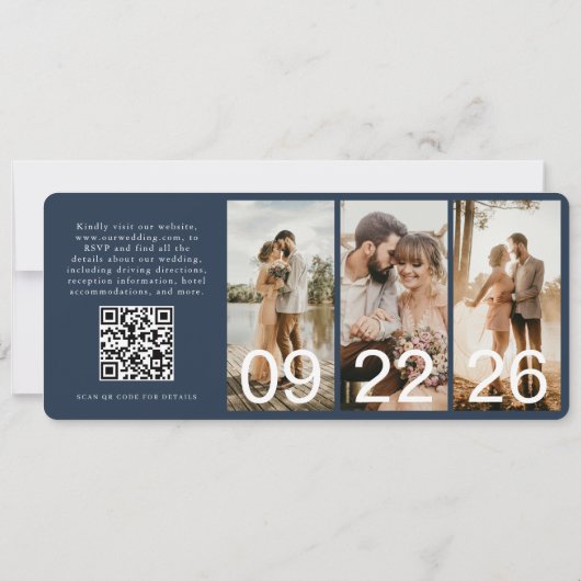 Bestemming Bruiloft Boarding Pass Vliegticket (Achterkant)