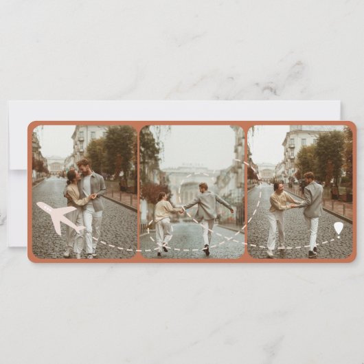 Bestemming Bruiloft Boarding Pass Vliegticket Kaart (Achterkant)