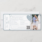 Bestemming Bruiloft Boarding Pass Vliegticket Kaart (Voorkant)