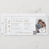 Bestemming Bruiloft Boarding Pass Vliegticket Kaart (Voorkant)