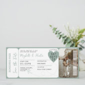 Bestemming Bruiloft Boarding Pass Vliegticket Kaart (Staand voorkant)