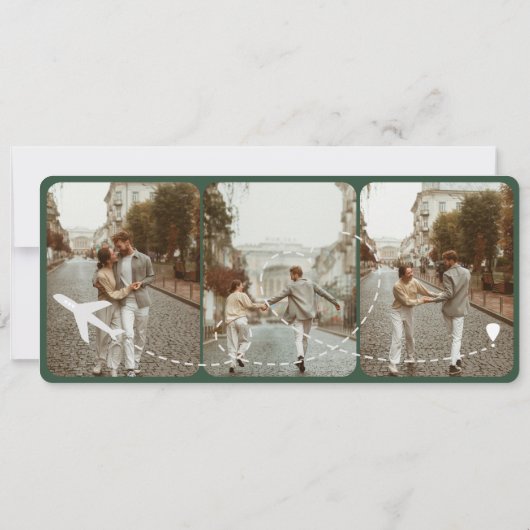 Bestemming Bruiloft Boarding Pass Vliegticket Kaart (Achterkant)