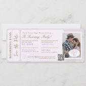 Bestemming Bruiloft Boarding Pass Vliegticket Kaart (Voorkant)