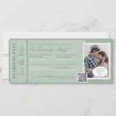 Bestemming Bruiloft Boarding Pass Vliegticket Kaart (Voorkant)