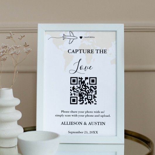Bestemming bruiloft Capture liefde QR code bruilof Poster