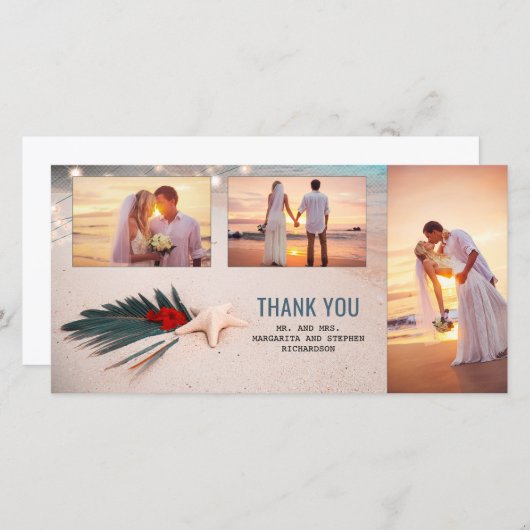 Bestemming Bruiloft Dank u Bedankkaart (Voorkant / Achterkant)