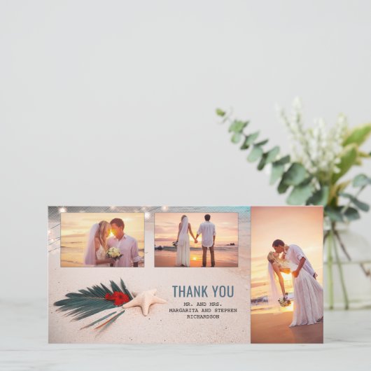 Bestemming Bruiloft Dank u Bedankkaart (Staand voorkant)