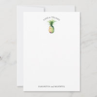 Bestemming Bruiloft Dank u kaart Ananas