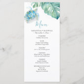 Bestemming Bruiloft Decor Menu's Tropisch (Voorkant)