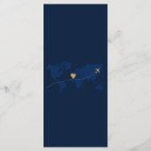 Bestemming Bruiloft Gold Crest Wereldkaart Monogra Menu (Achterkant)