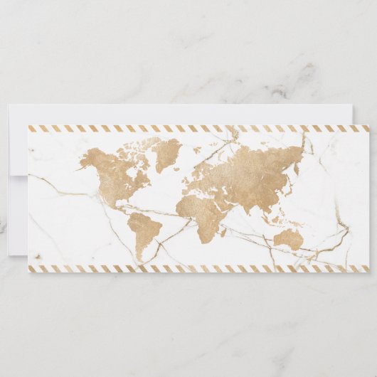 Bestemming Bruiloft Gouden Boarding Pass QR-code Kaart (Achterkant)