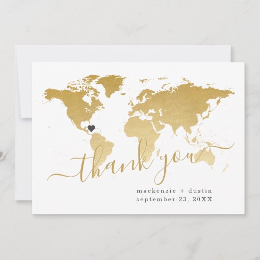 Bestemming Bruiloft Gouden Kaart Gepersonaliseerd (Voorkant)