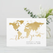 Bestemming Bruiloft Gouden Kaart Gepersonaliseerd (Staand voorkant)