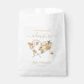 Bestemming Bruiloft Gouden Wereldkaart Welkomstbor Bedankzakje (Voorkant)