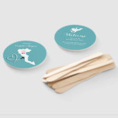 Bestemming Bruiloft Grieks eiland Corfu Handwaaier (Niet-gemonteerd)