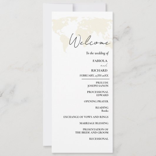 Bestemming bruiloft Groene bruiloft Programma Kaar (Voorkant)