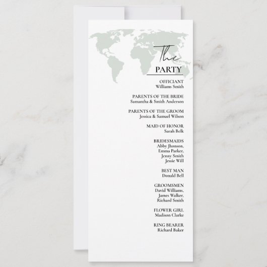 Bestemming bruiloft Groene bruiloft Programma Kaar (Achterkant)