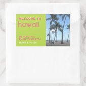 Bestemming bruiloft groene tropische gift bag labe rechthoekige sticker (Tas)