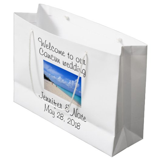 Bestemming bruiloft grote geschenkzak groot cadeauzakje (Voorkant Gekanteld)